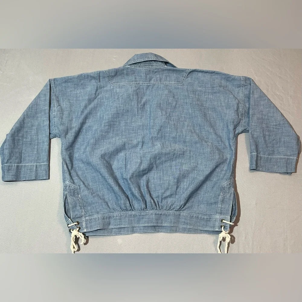 Lauren Jeans Co Ralph Lauren Chambray Denim 3/4 Sleeve Shirt Women’s Medium - Picture 7 of 7